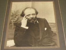 HALL CAINE, a good b/w portrait photograph by Cowen, SIGNED, INSCRIBED & dated on the mount by the