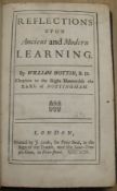 WOTTON (William) Reflections upon Ancient and Modern Learning, 8vo, contemp. calf, 1st Edn., L.,