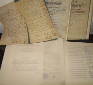 [GERMAN INTEREST] 3 x 19th c. Prussian part-printed documents; a 1956 consular letter to Haakon