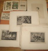 [PRINTS] collection of sporting & natural history engravings & Dr. Syntax, u/f. (Q).