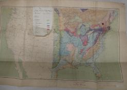 [MAP / AMERICANA] United States Geological Survey / Base Map, 1899, with ms. watercolour & ink