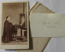 [ARTIST] FELU (Charles) artist: carte-de-visite photo showing him painting a self-portrait with