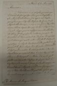 [SLAVERY] HAMILTON (Sir William) 2 pp. (with integral leaf), foolscap, old horizontal repair, a.l.s.