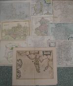 [MAPS] ENGLAND / COUNTIES, 10 misc. engr. maps by Morden (3), Blaeu, Saxton & others, unframed (