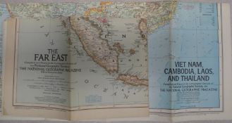 [MAPS] VIETNAM, Cambodia [etc.] 1967 National Geographic Mag., folding col. map; &, similar, 