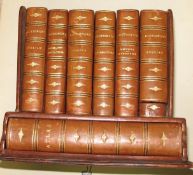 SANGORSKI & SUTCLIFFE DESK SET, 6 vols small format & Atlas vol., all full polished calf gilt, in
