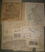 [MAPS & PRINTS], a miscellany, unframed (10).