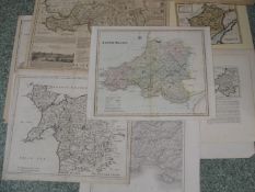 [MAPS] WALES, 14 misc. maps, by Moll, Cary, Morden (3) & others, unframed (14).
