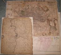 [MAPS] LONDON, 3 maps with defects, unframed (3).