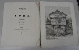 CAVE (H.) Antiquities of York, 4to (unbound), pp. [2], iv, 21 [1], add. etched pictorial title &
