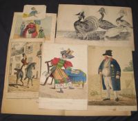 A small group of satirical prints & drawings (Q).