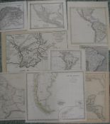 [MAPS] SOUTH & CENTRAL AMERICA, coll'n of 10 unframed maps, 18th & 19th c., 35 x 41 cms et infra (