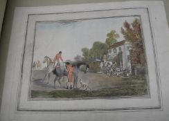 HOWITT (Samuel) artist: [HUNTING], 4 hand-col'd aquatints before titles, later obl. folio half