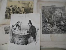 FRENCH caricature, satire & social PRINTS, 19th c. (Q).