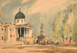 Edward Wesson (1910-1983) British, 'The National Gallery and St. Martin-in-the-Fields', ink and