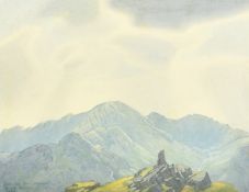 Delmar Harmood Banner (1896-1983) British, 'Wetherlam from Lingmoor', a view in the Lake District,