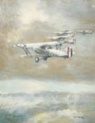 V. Fitz-Gerald, 'Hawker Harts' in formation, signed and inscribed verso, 17