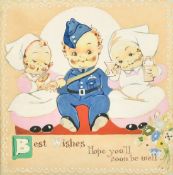 Agnes Richardson (1885-1951) British, 'Best Wishes, Hope You'll Soon be Well', watercolour and