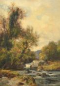 Richard Gay Somerset (1848-1928) British, 'Lleder Bridge, Bettws-Y-Coed', oil on canvas, signed,