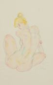 Kanwaldeep Singh Kang, signed Nicks (1964-2007) British, the back view of a female nude seated,