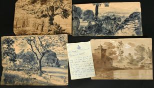A group of 19th Century watercolours mostly views of houses in landscapes, along with 2