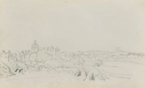 Samuel Bough (1822-1878) British, three pencil sketches, harbour scene with boats, 5.5