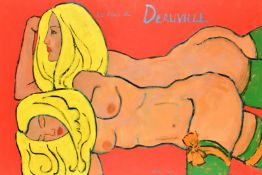 Kanwaldeep Singh Kang, signed Nicks (1964-2007) British, 'Les Filles de Deauville', oil on board,