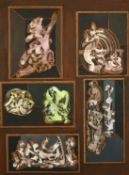 Robert Floris Van Eyck (1916-1991) Dutch, A tryptic of abstract forms, oils on board, all signed