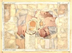 Christa Matusch (b. 1934), an untitled abstract collage, images size 14