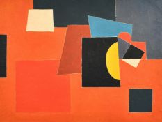 20th Century School, an untitled geometric abstract composition, oil on canvas, 18