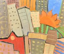 Kanwaldeep Singh Kang, signed Nicks (1964-2007) British, 'Metropolis No3', oil on canvas, signed and