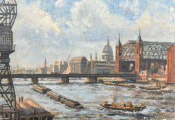 Karl Hagedorn (1889-1969), 'Canon Street Station', oil on board, signed, 20