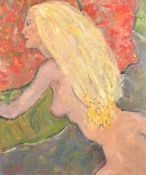 Kanwaldeep Singh Kang, signed Nicks (1964-2007) British, 'Mandy', a female nude with long blonde