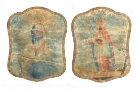 Continental School, possibly 17th Century, a double-sided oil on canvas showing the assumption of