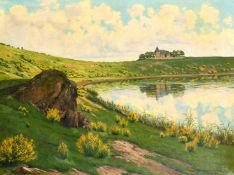 Paul Putzhofen-Hambuchen (1879-1939) A view of the church in 'Blick auf das Weinfelder Maar', oil on