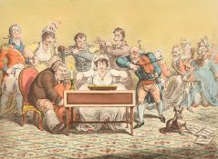 James Gillray (1757-1815) British, 'Playing in Parts', hand-coloured etching, 10.5