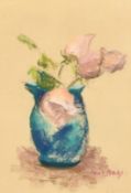 Paul Maze (1887-1979) French, A still life of pink flowers in a blue vase, pastel, signed, O'Hana