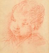 Manner of Greuze, a conte chalk study of a child's head, 2.75