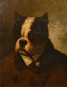 Edmond Van Der Meulen (1841-1905) Belgium, a pair of oil on mahogany panel paintings of dogs, one