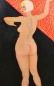 Kanwaldeep Singh Kang, signed Nicks (1964-2007) British, 'Katrin 1', a full length female nude
