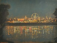 Anthony Chubb (20th Century), 'Fairground at Night', pastel, signed and dated 74, 14