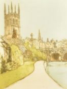 Richard Beer (1928-2017) 'Magdalen Bridge', etching and aquatint, signed, inscribed and numbered