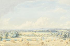 Terrance H. Lambert (1891-c1950) British, 'The Harvest near Ripon', watercolour, signed, Mall