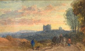 Attributed to William Leighton Leitch (1804-1883), a watercolour scene of figures in a landscape,