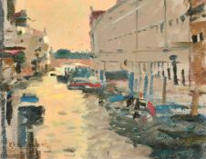 Ken Howard (1932-2022) British, 'Rio Dei Monticanti, Venice 2006', oil on board, signed and