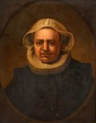 After Rembrandt, a portrait of the artist's mother, oil on metal, 10