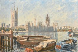 Karl Hagedorn (1889-1969), 'Westminster', oil on board, signed, 20