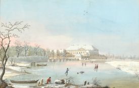 Niegelssohn (19th Century), Figures skating on the lake of the Schloss Bellevue Palace, Berlin,