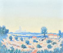 Norman Lloyd (1894-1983) Australian, cottages in colourful French landscape, oil on board, 20