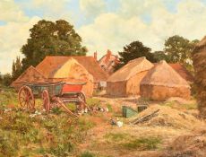 Attributed to Edward Wilkins Waite (1854-1924) British, A summer view at Fittleworth Grange, oil
